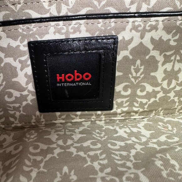 HOBO International Black Leather Tooled Embossed Pattern Clutch Long - Picture 6 of 8